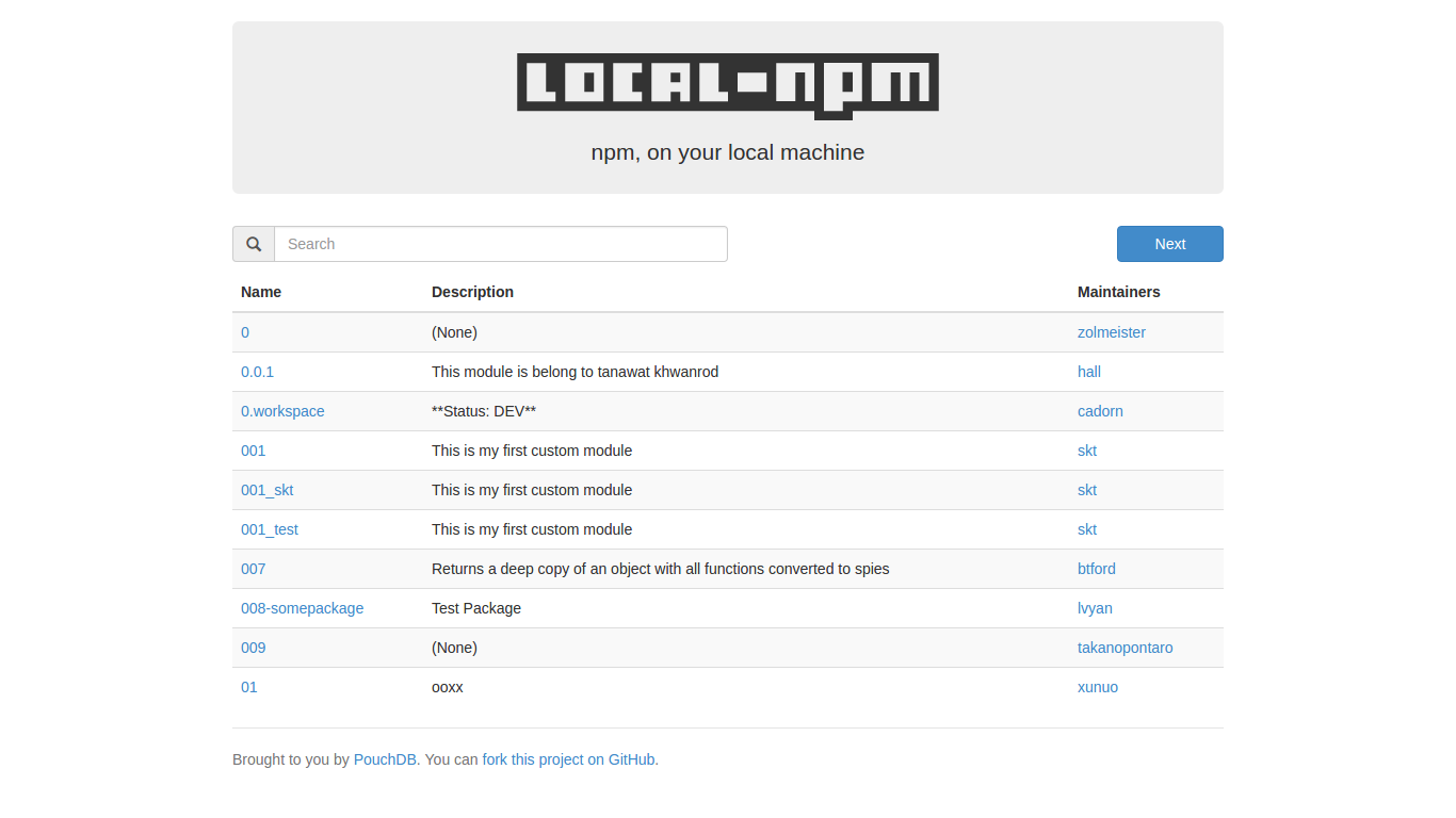 local-npm UI